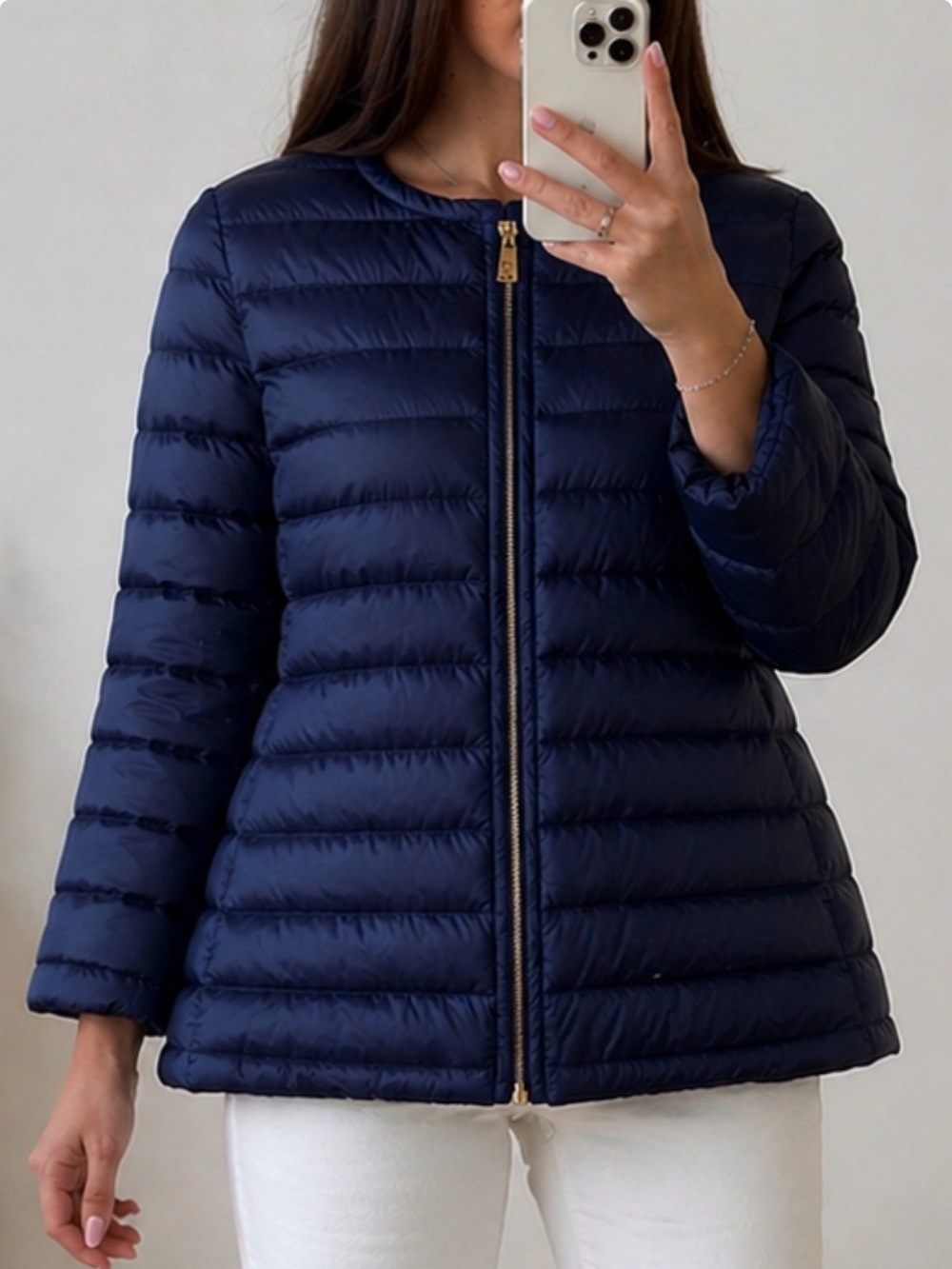 MARELLA Navy Quilted Packable Puffer Jacket